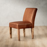 Chunky Leather Dining Chair - Blackwood - Butterscotch - 1