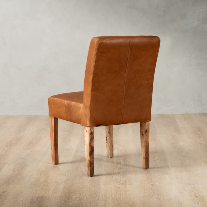 Chunky Leather Dining Chair - Blackwood - Ginger - 4