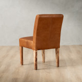 Chunky Leather Dining Chair - Blackwood - Ginger - 4