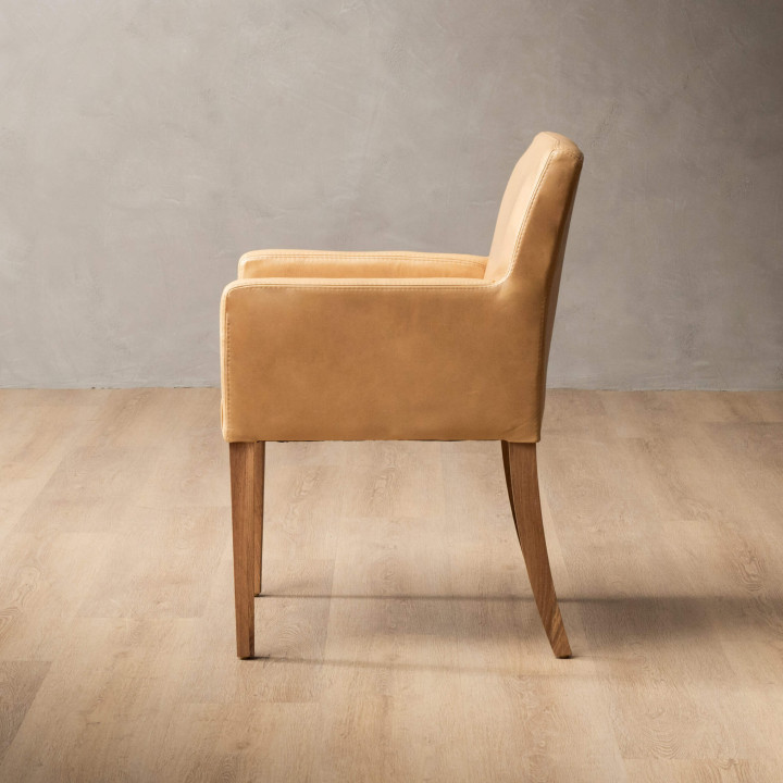 Sandton Leather Dining Chair - Oak - Desert - 4