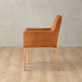 Sandton Leather Dining Chair - Oak - Ginger - 4