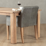 Sandton Leather Dining Chair - Oak - Pepper - 3