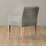 Sandton Leather Dining Chair - Oak - Pepper - 8