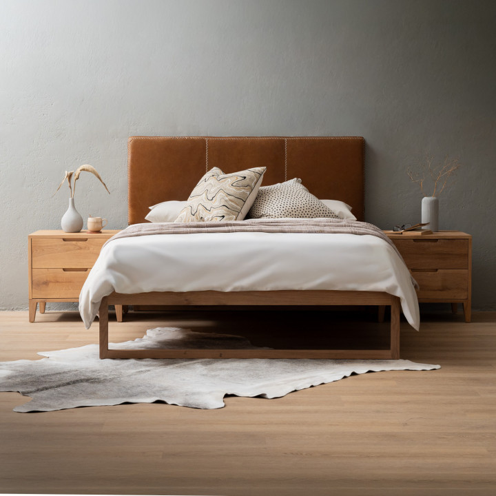 Zambezi King Leather Headboard - Butterscotch - 2