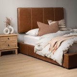 Montanelle Leather Bed Base - Queen - Cinnamon - 3