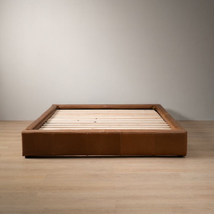 Montanelle Leather Bed Base - Queen - Cinnamon - 4