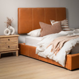 Montanelle Leather Bed Base - Queen - Tan - 3