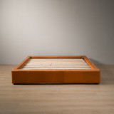 Montanelle Leather Bed Base - Queen - Tan - 4