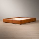 Montanelle Leather Bed Base - Queen - Tan - 5