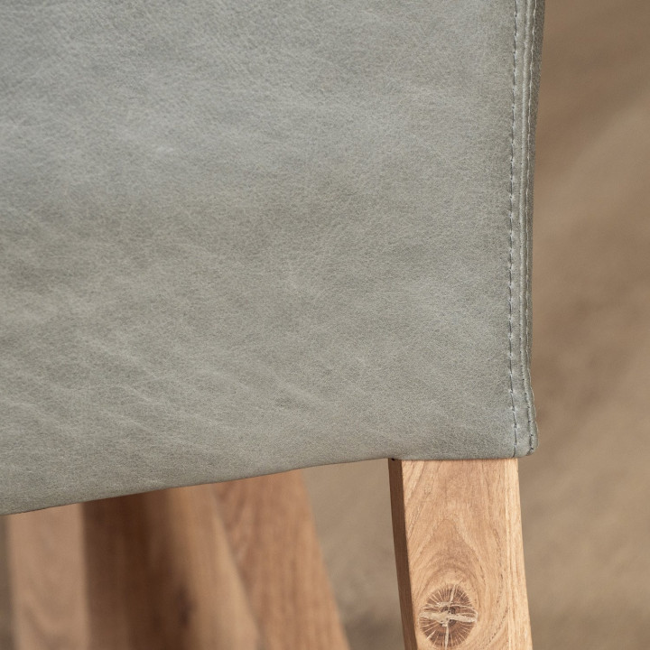 Sandton Leather Dining Chair - Oak - Pepper - 10