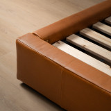 Montanelle Leather Bed Base - Queen - Tan - 7