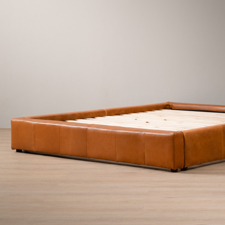 Montanelle Leather Bed Base - King XL - Tan - 6