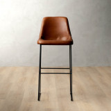 Demo - Hand-Stitched Tall Leather Bar Chair - Butterscotch - 2