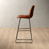 Demo - Hand-Stitched Tall Leather Bar Chair - Butterscotch - 3