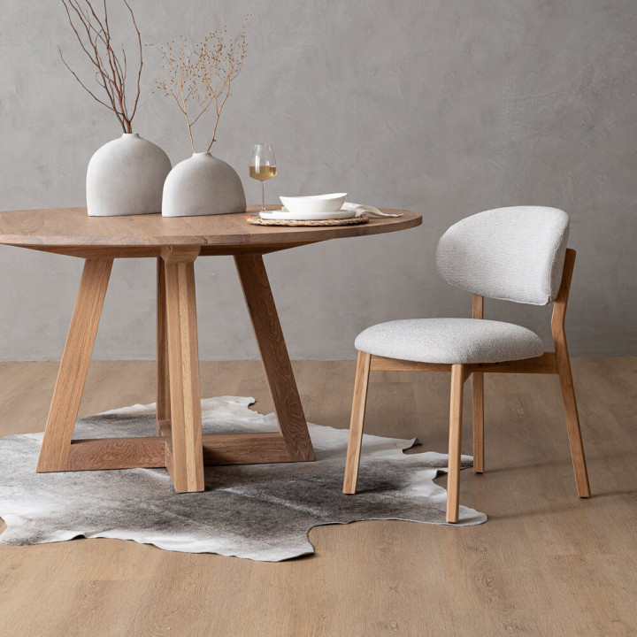 Coraline Fabric Dining Chair - Ivory - 2