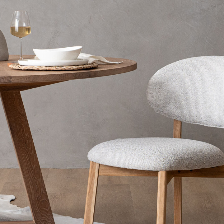 Coraline Fabric Dining Chair - Ivory - 3
