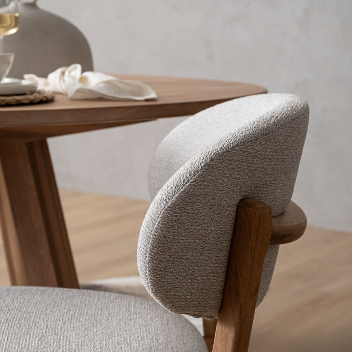 Coraline Fabric Dining Chair - Ivory - 4