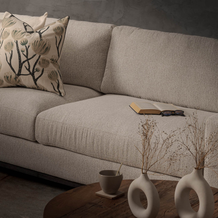 Lendavé 4-Seater Fabric Couch - Stoneweave Taupe - 3