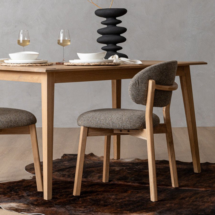Coraline Fabric Dining Chair - Fossil - 2