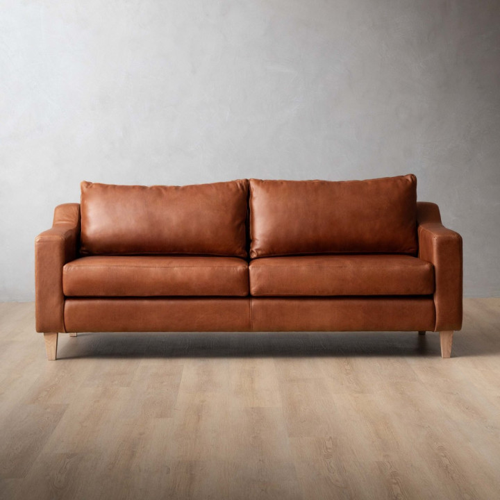 Demo - Douglas 3-Seater Leather Couch - Butterscotch - 1