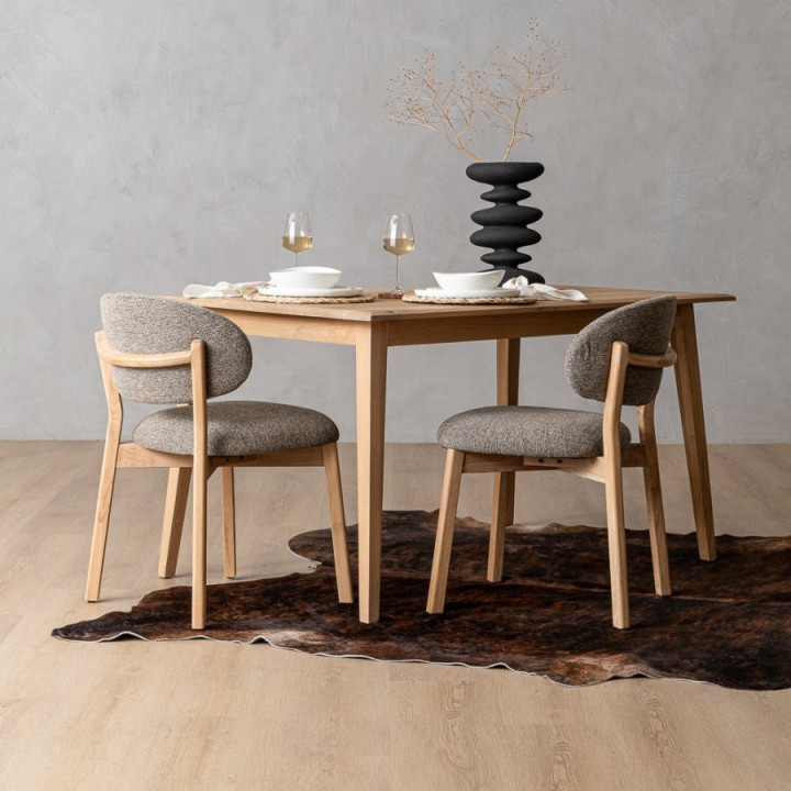 Coraline Fabric Dining Chair - Fossil - 3