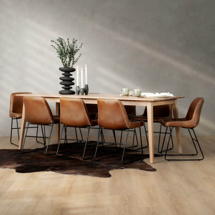 Demo - Hand-Stitched Leather Dining Chair - Butterscotch - 2