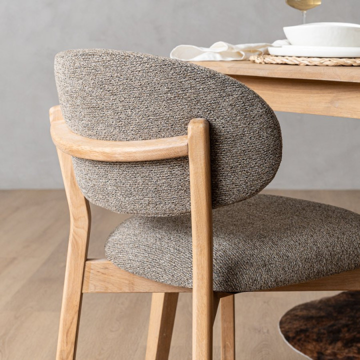 Coraline Fabric Dining Chair - Fossil - 4