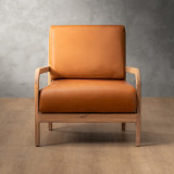 Vrede Leather Armchair - Oak - Ginger - 5