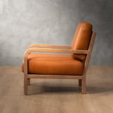 Vrede Leather Armchair - Oak - Ginger - 6
