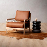 Vrede Leather Armchair - Oak - Butterscotch - 2