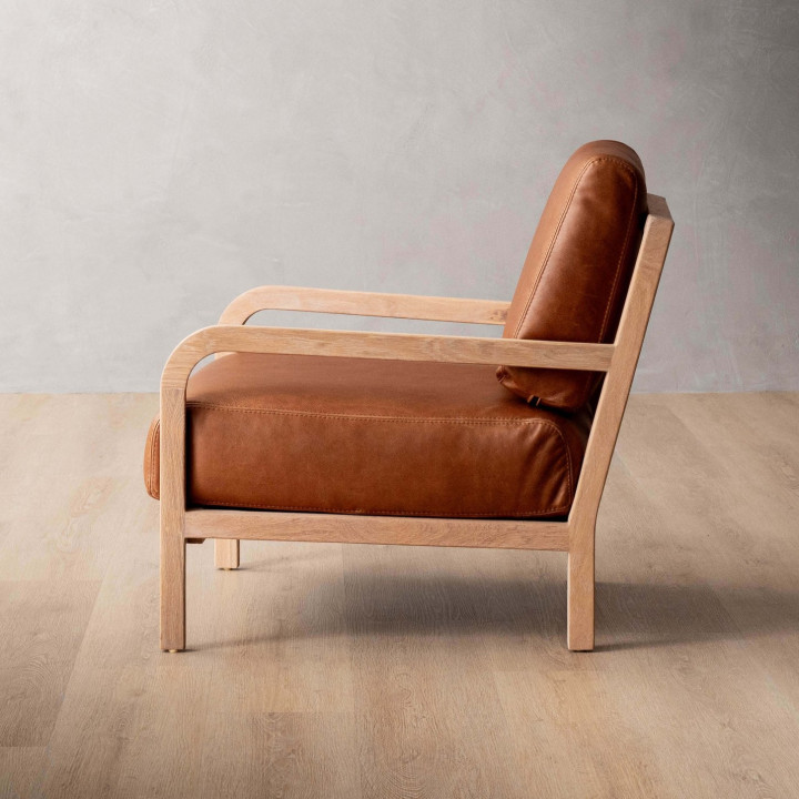 Vrede Leather Armchair - Oak - Butterscotch - 5