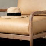 Vrede Leather Armchair - Oak - Desert - 3