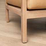 Vrede Leather Armchair - Oak - Desert - 8