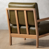 Vrede Leather Armchair - Oak - Olive - 8
