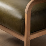 Vrede Leather Armchair - Oak - Olive - 10