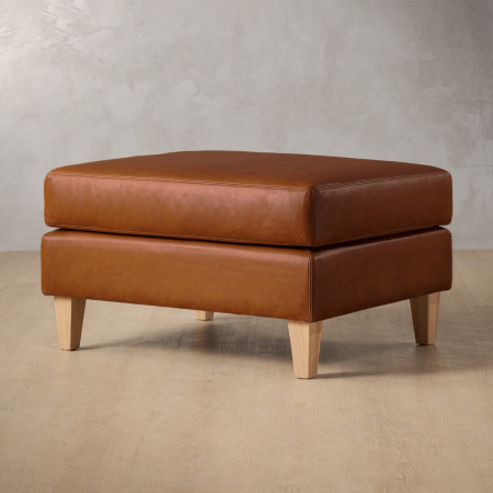 Douglas Leather Ottoman - Butterscotch - 1