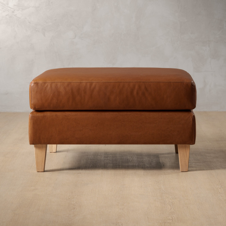 Douglas Leather Ottoman - Butterscotch - 2