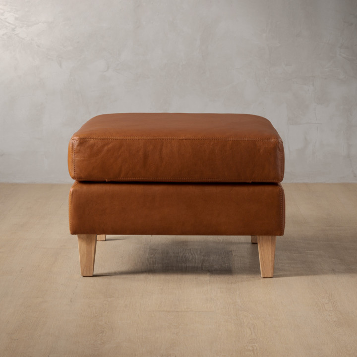 Douglas Leather Ottoman - Butterscotch - 3