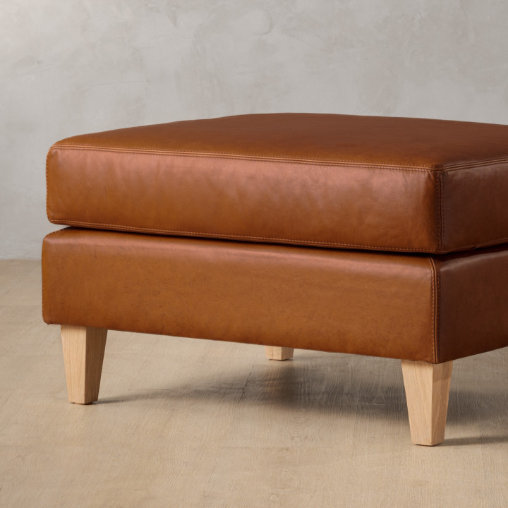 Douglas Leather Ottoman - Butterscotch - 4
