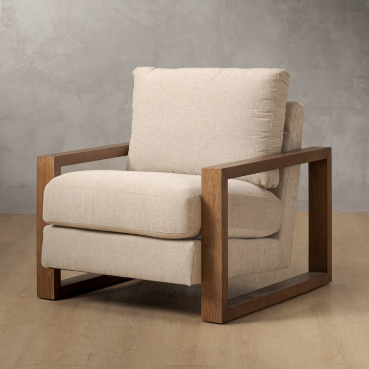 Dravenso Fabric Armchair - Dusted Taupe - 1