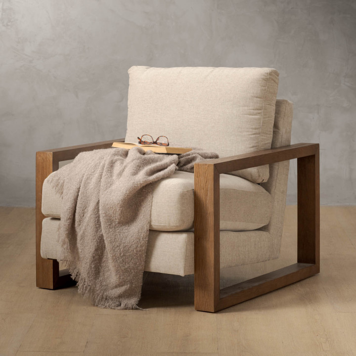 Dravenso Fabric Armchair - Dusted Taupe - 2