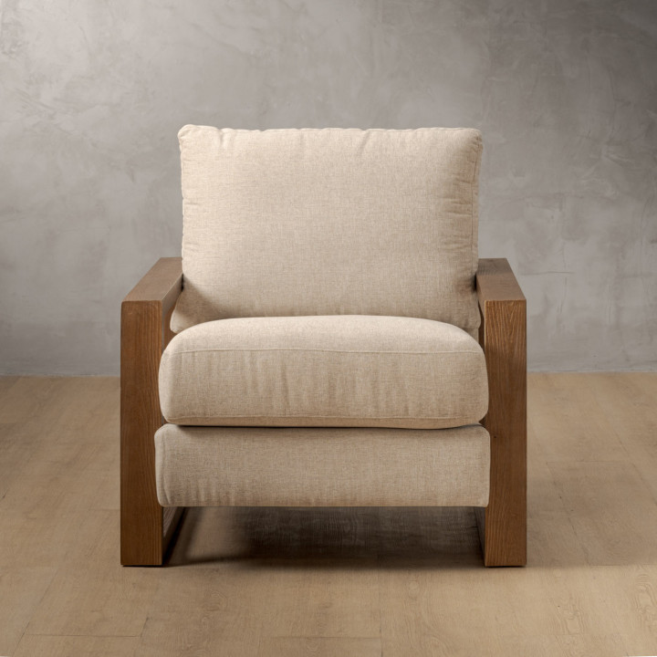 Dravenso Fabric Armchair - Dusted Taupe - 3