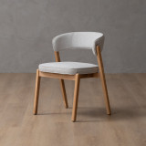 Lucian Fabric Dining Chair - Ivory - 1