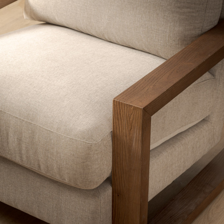 Dravenso Fabric Armchair - Dusted Taupe - 7