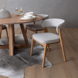 Lucian Fabric Dining Chair - Ivory - 2
