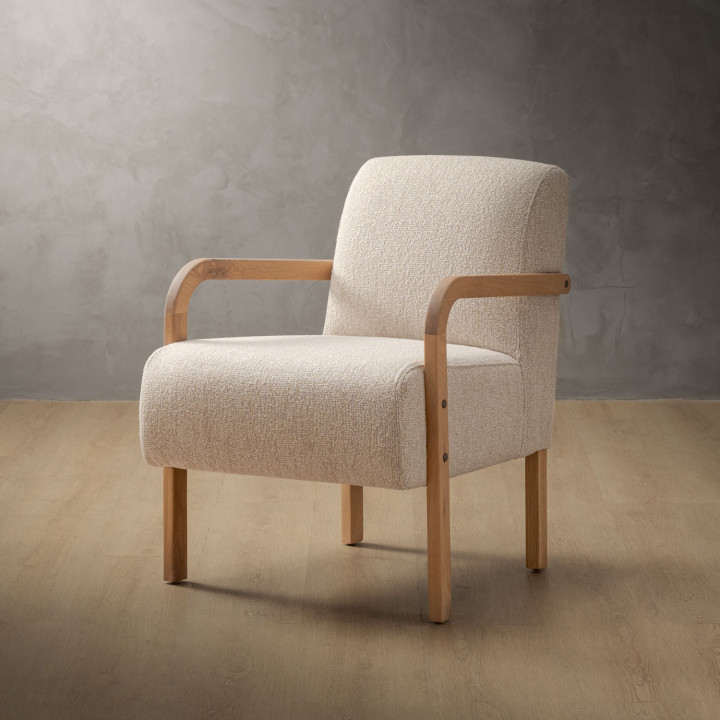 Palmiet Fabric Armchair - Oak - Monarch Luna - 1