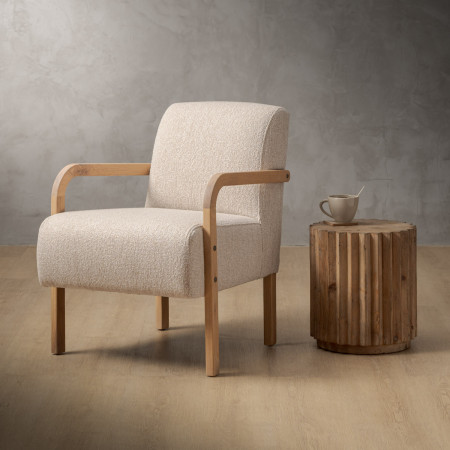 Palmiet Fabric Armchair - Oak - Monarch Luna