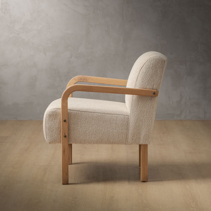 Palmiet Fabric Armchair - Oak - Monarch Luna - 5