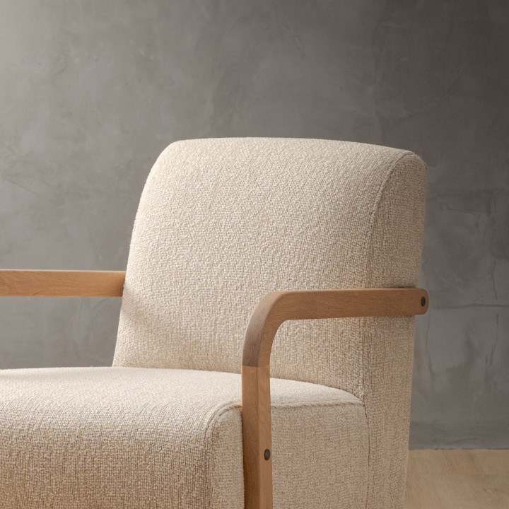 Palmiet Fabric Armchair - Oak - Monarch Luna - 7
