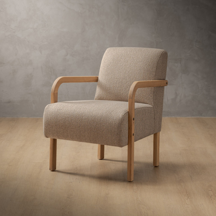 Palmiet Fabric Armchair - Oak - Monarch Sandpiper - 1